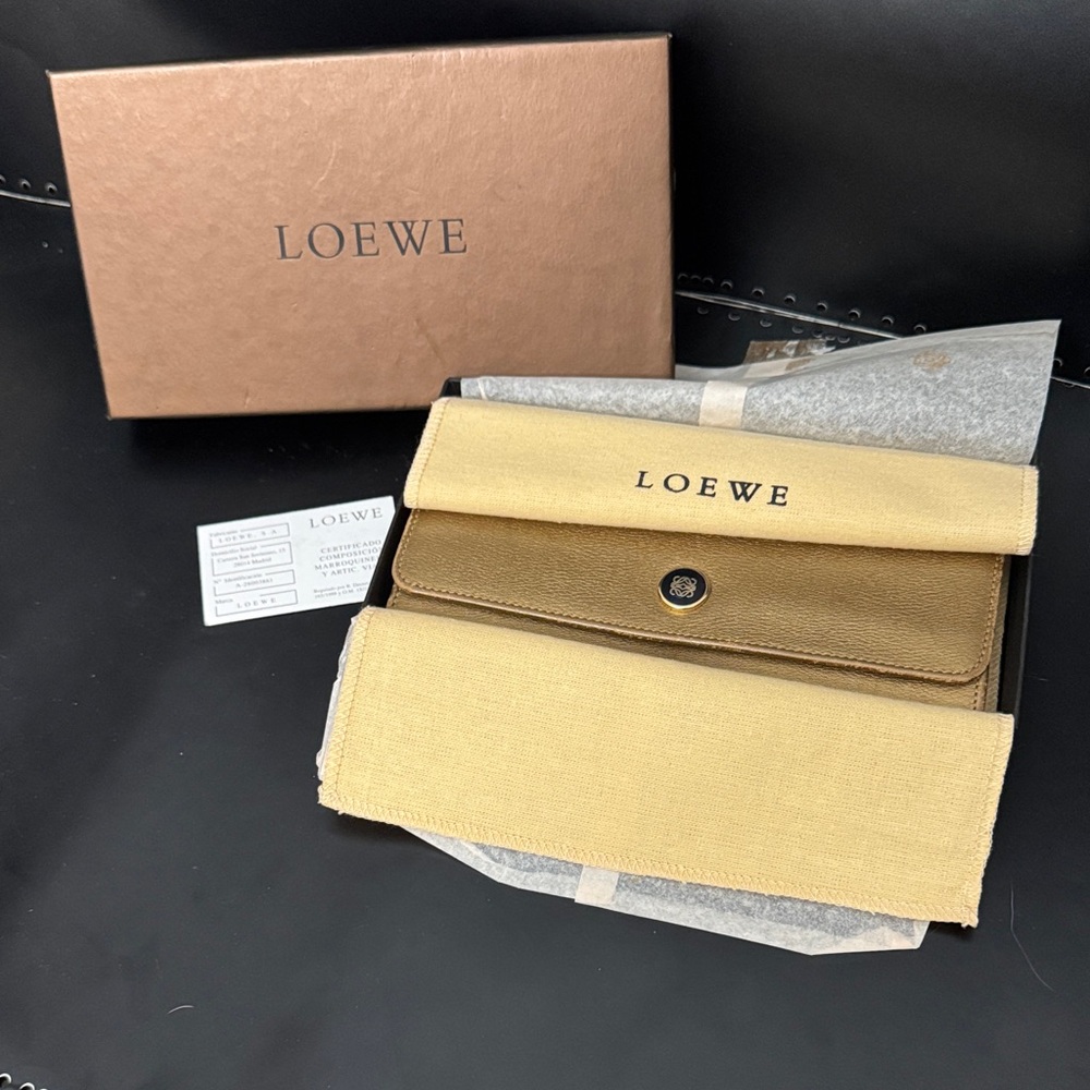 Loewe bronze/gold Anagram Continental Women's Wallet